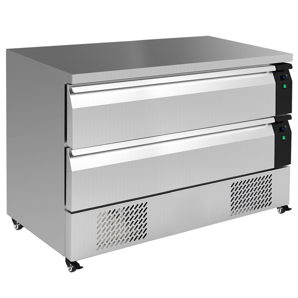 Combisteel Koel-/vrieswerkbank | 265l | 2 Laden (6x 1/1 Gn) | -18°c/-21°c & +1°c/+4°c | Geforceerd | Wielen (geremd) | 1230x700x865(h)mm