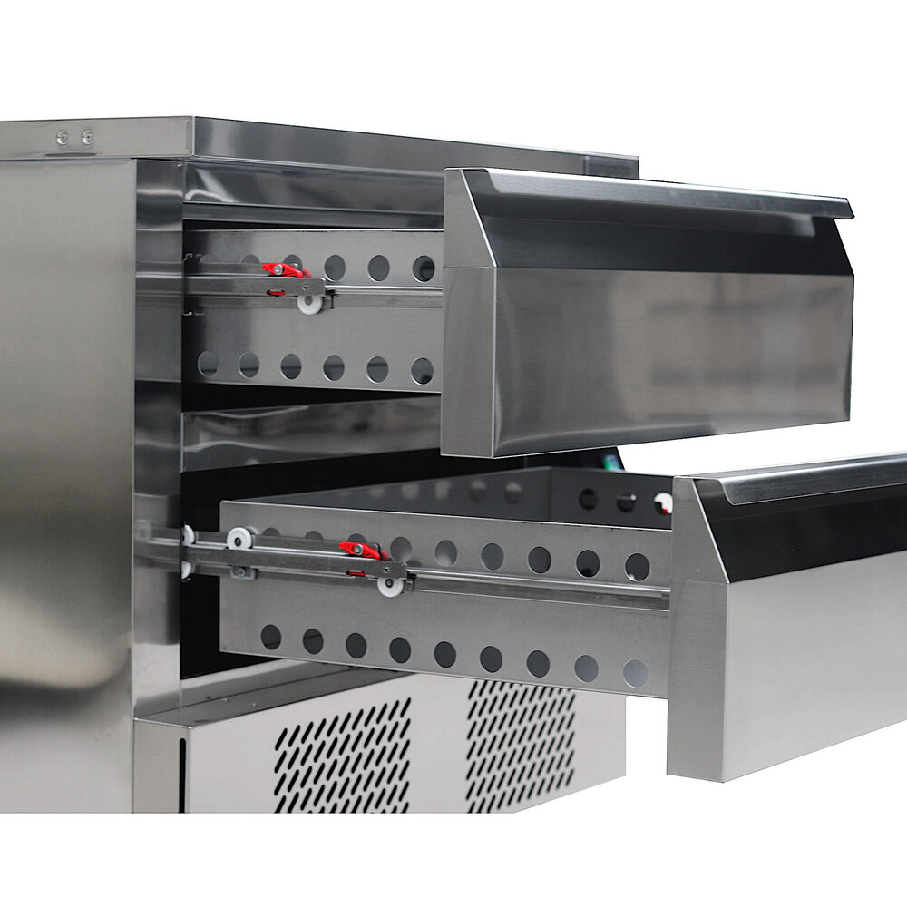 Combisteel Koel-/vrieswerkbank | 265l | 2 Laden (6x 1/1 Gn) | -18°c/-21°c & +1°c/+4°c | Geforceerd | Wielen (geremd) | 1230x700x865(h)mm