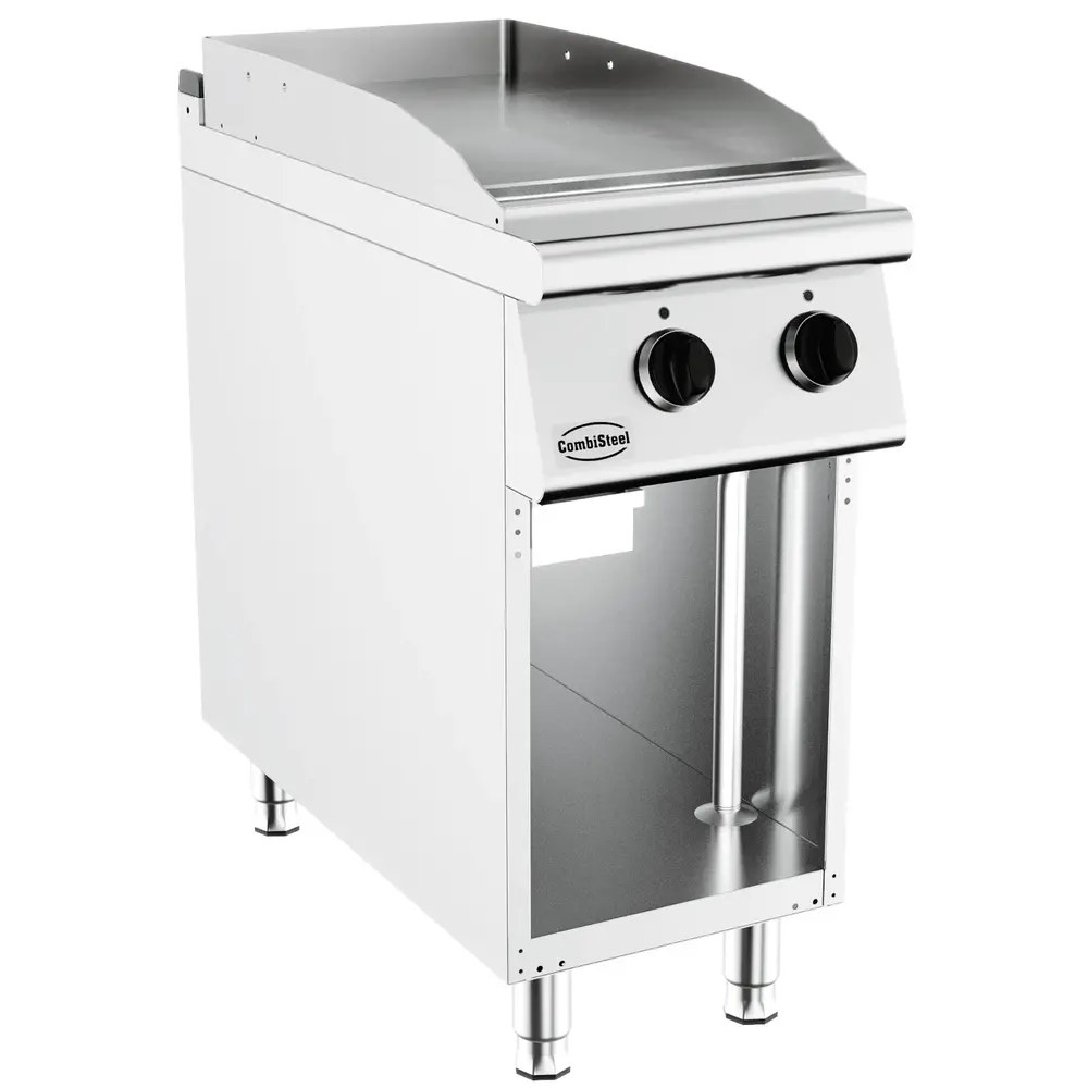 Combisteel Bak-/grillplaat | Base 900 | Elektrisch | Glad Oppervlak 392x670 (rvs) | 50°c/300°c | 6kw (400v) | Open Onderkast | 400x900x900(h)mm