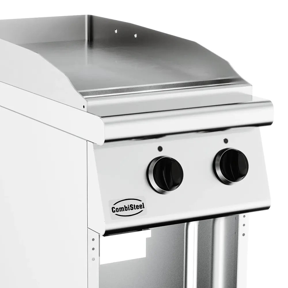 Combisteel Bak-/grillplaat | Base 900 | Elektrisch | Glad Oppervlak 392x670 (rvs) | 50°c/300°c | 6kw (400v) | Open Onderkast | 400x900x900(h)mm