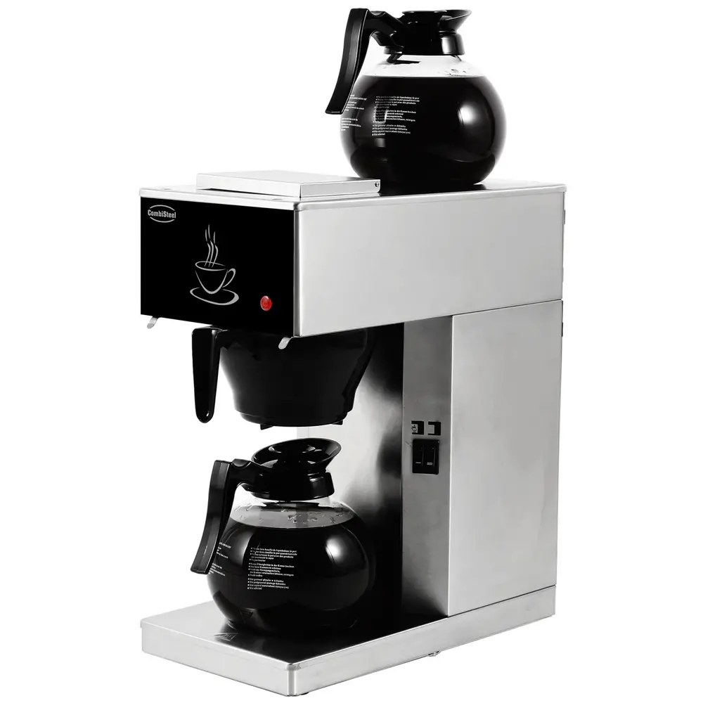 Combisteel Koffiezetapparaat | Rvs | Enkel | 1.8l | Warmhoudfunctie | Incl. 2 Glazen Kannen | 2.02kw (230v) | 205x405x455(h)mm