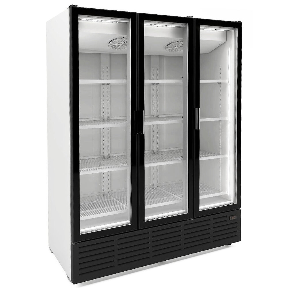 Combisteel Koelkast | 1560l | Zwart/wit | -1°c/+2°c | Geforceerd | Klapdeuren | Wielen | 1620x740x2077(h)mm