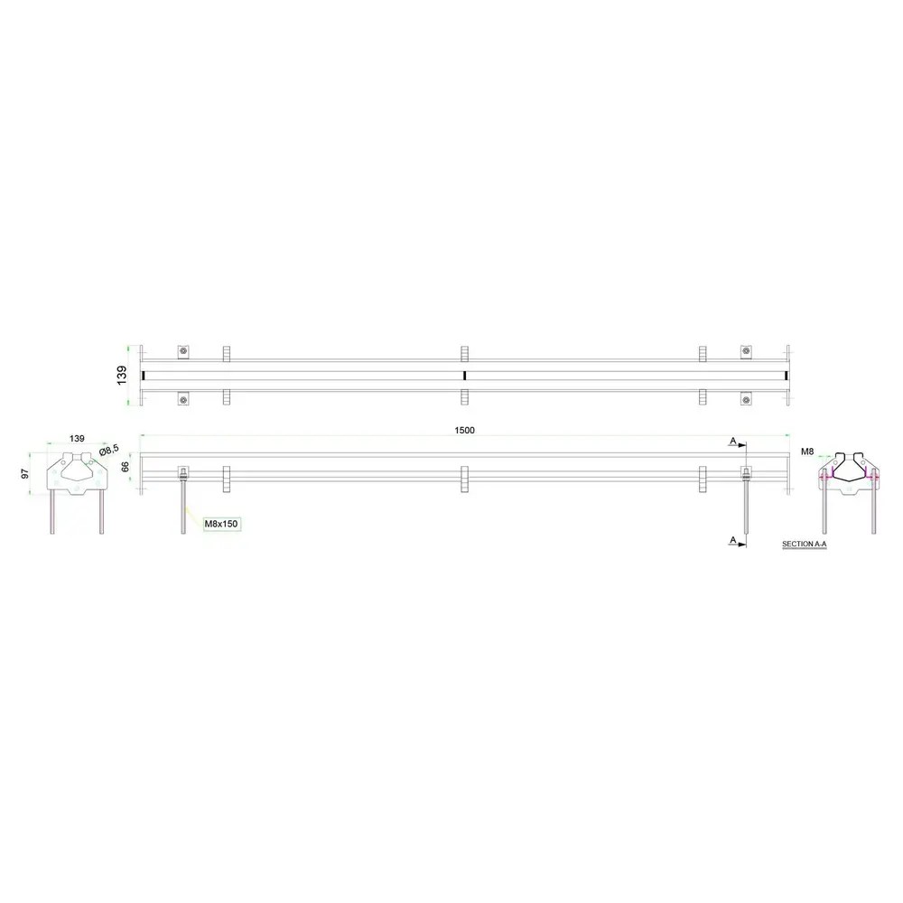 Combisteel Sleufgoot | Rvs | Draagkracht 700kg | Koppelbaar | 1500x66x97(h)mm