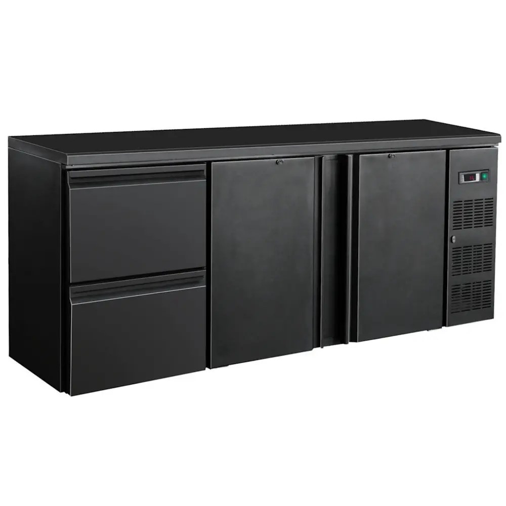 Combisteel Barkoelkast | Standard Line | 537l | Zwart | 0°c/+10°c | Geforceerd | 2 Draaideuren + 2 Laden | 2002x513x860(h)mm