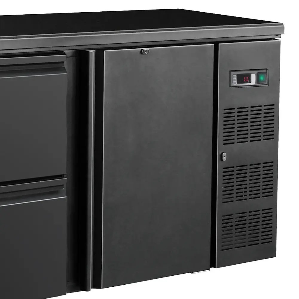 Combisteel Barkoelkast | Standard Line | 698l | Zwart | 0°c/+10°c | Geforceerd | 3 Draaideuren + 2 Laden | 2542x513x860(h)mm