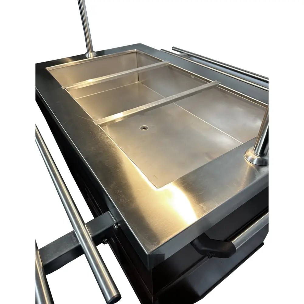 Combisteel Gekoeld Buffet | Hout/rvs | 3x 1/1 GN | +4°c/+8°c | Statisch | Verlichte Kap | Wielen (geremd) | 1200x700x1400(h)mm