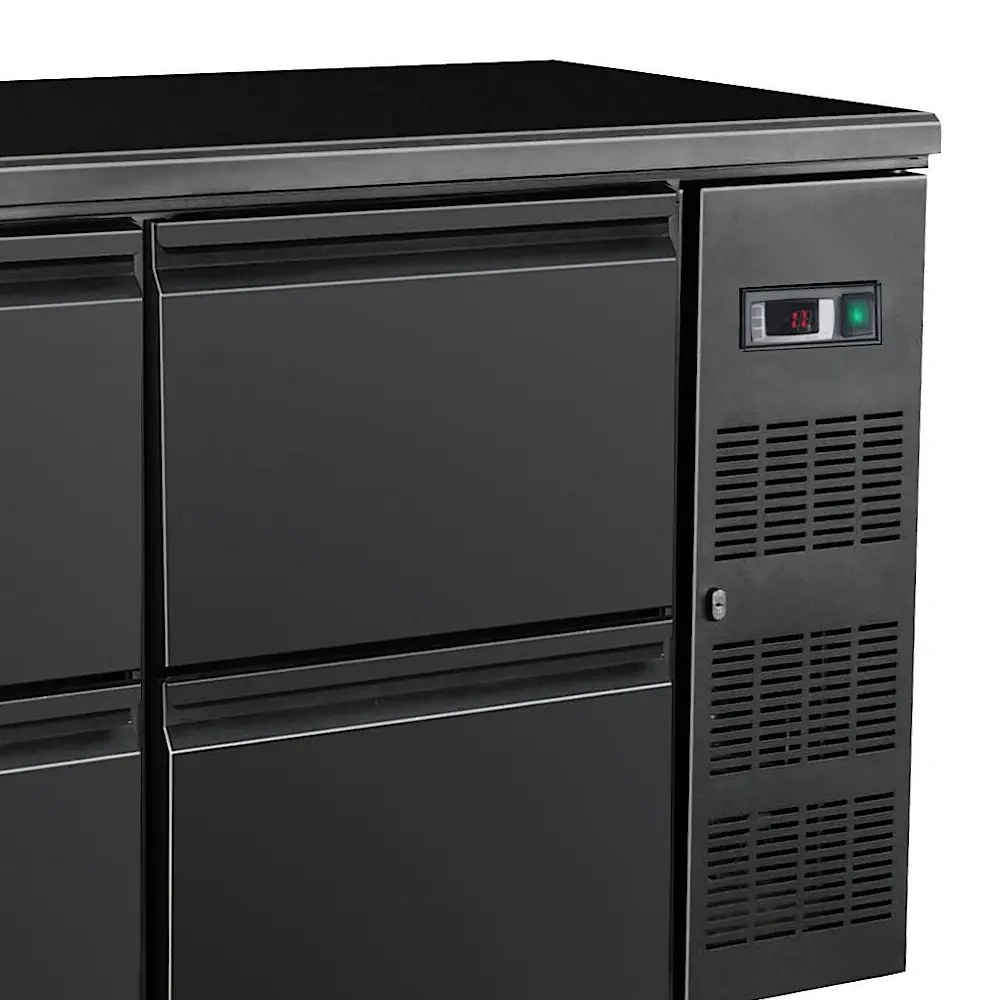 Combisteel Barkoelkast | Standard Line | 350l | Zwart | 0°c/+10°c | Geforceerd | 4 Laden | 1462x513x860(h)mm