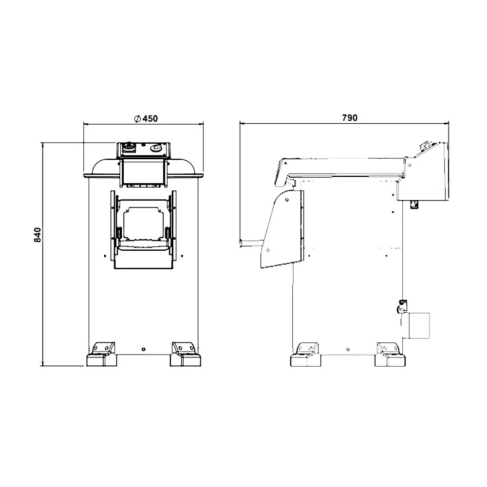 Combisteel Aardappelschilmachine | 200kg/u | Lading 10kg | 0.75kw (230v) | 450x790x840(h)mm