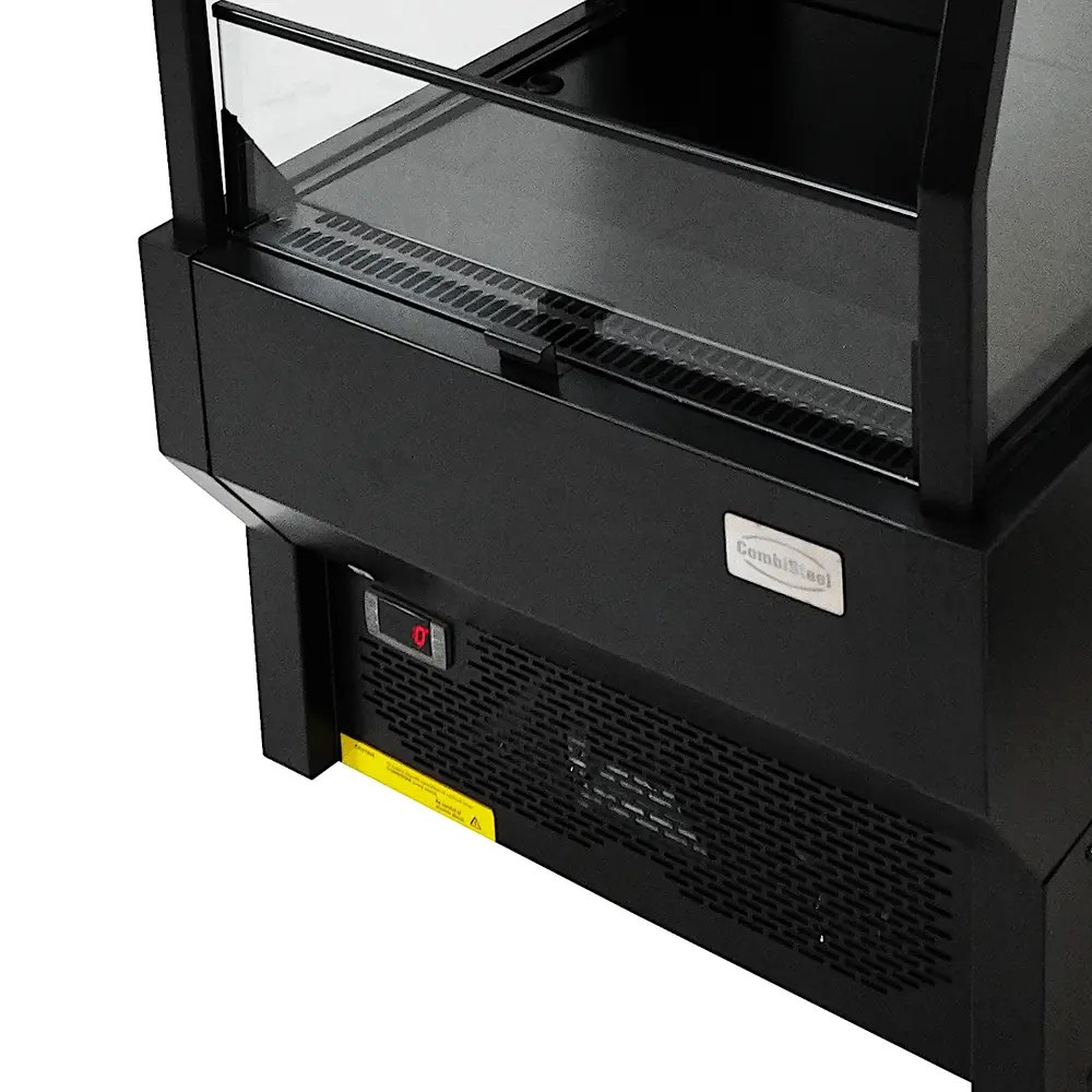 Combisteel Wandkoeling | Zwart | +1°c/+7°c | Geforceerd | Open | Intern Nachtgordijn | Wielen | 660x710x1470(h)mm