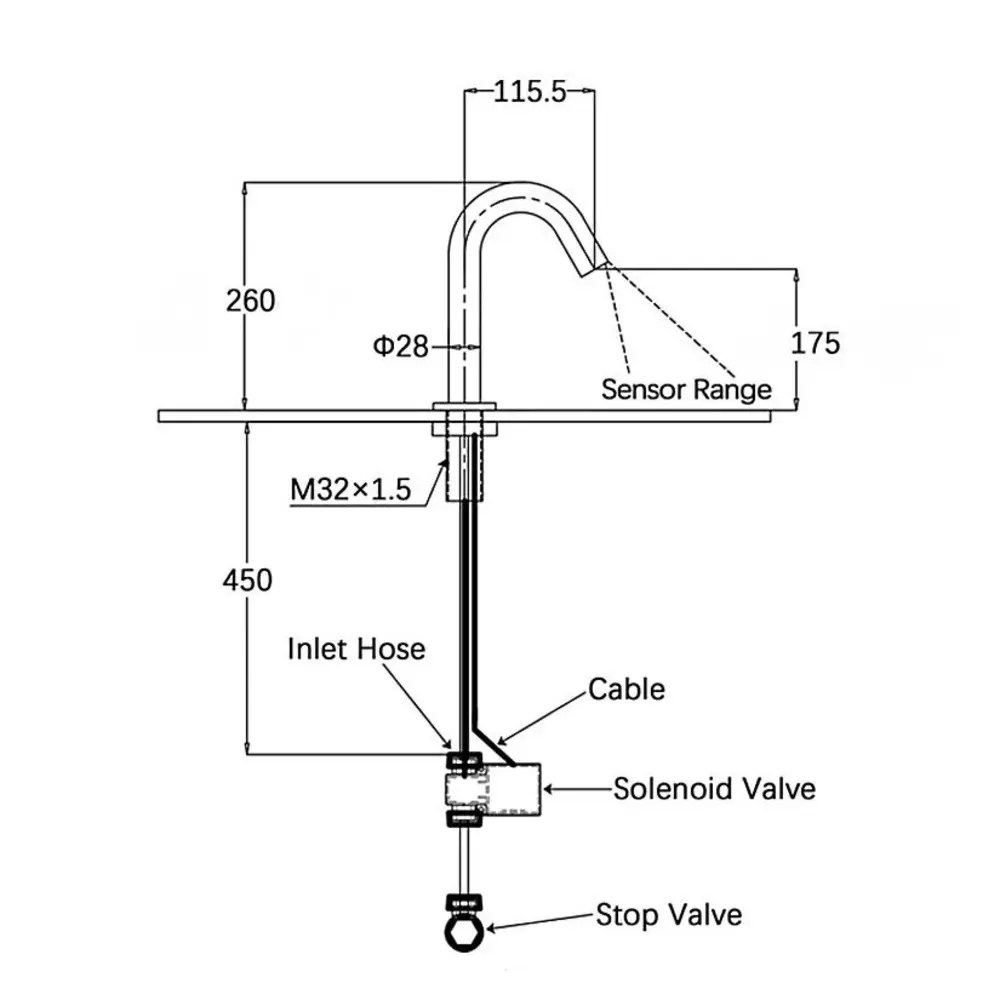 Combisteel Kraan | Rvs | Automatisch (sensor) | 260(h)mm