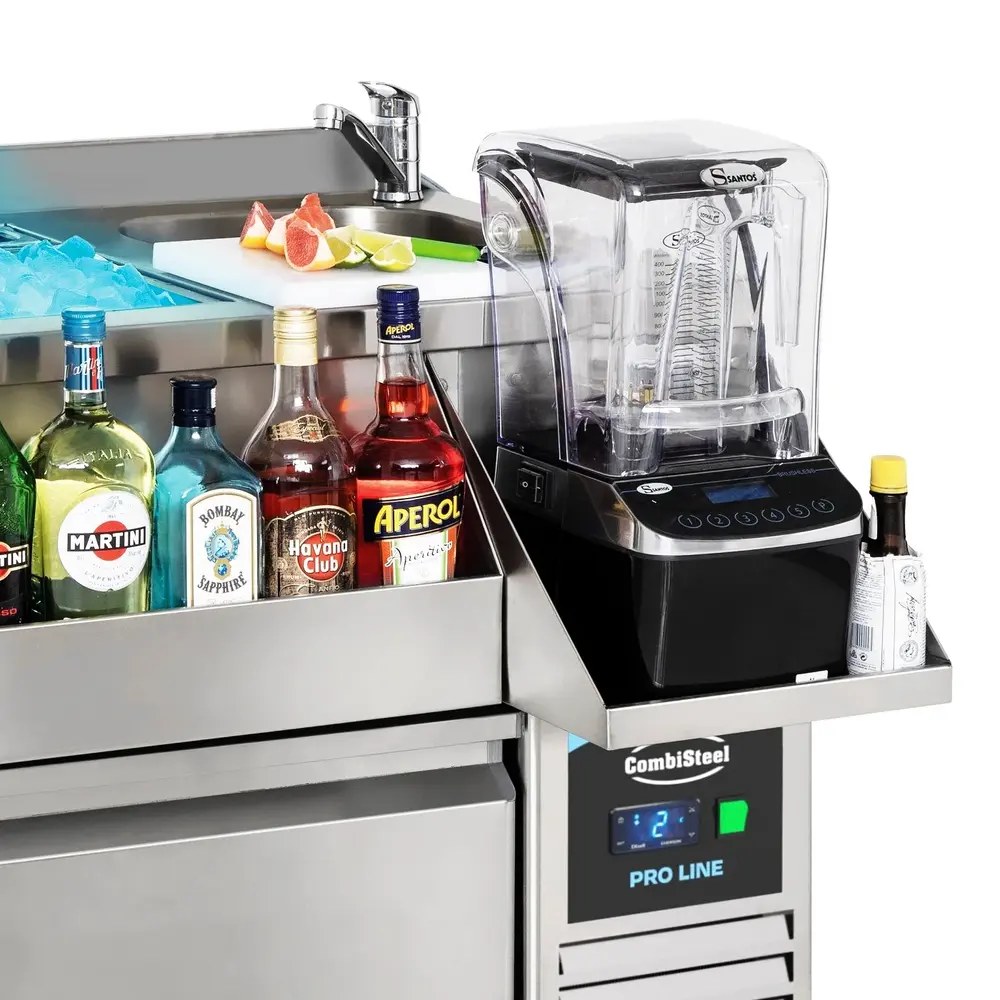 Combisteel Bar-/cocktailstation (gekoeld) | Pro Line | 180l | 2 Deuren | -2°c/+8°c | Geforceerd | Spoelbak + Ijs-/ingrediëntenbak + Flessenrek | 1300x700x1000(h)mm