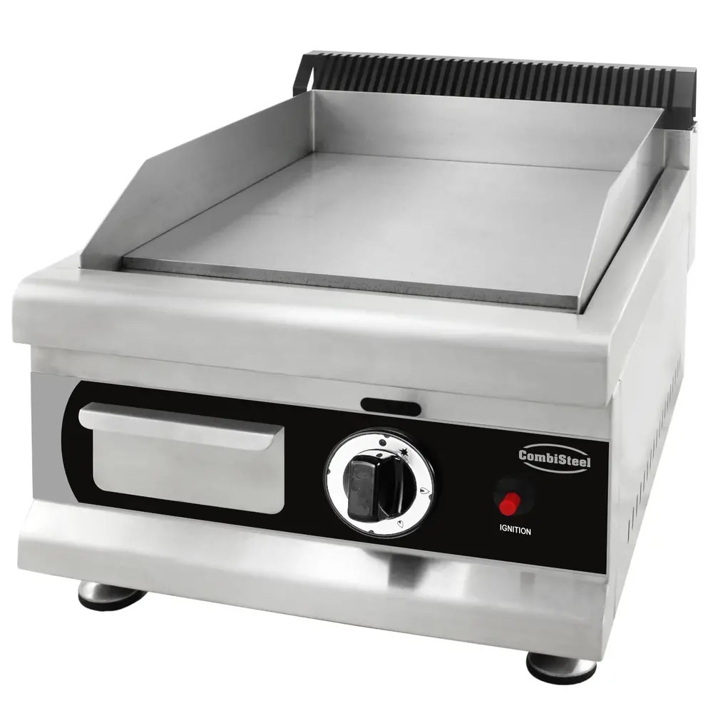 Combisteel Bak-/grillplaat | Aardgas | Glad Oppervlak 350x400 (rvs) | 3kw | Piëzo Ontsteking | 400x575x365(h)mm