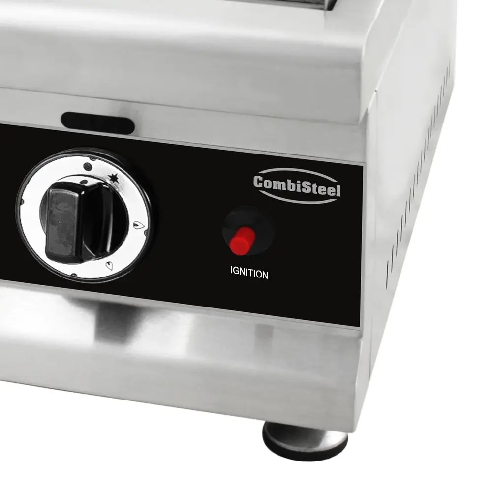 Combisteel Bak-/grillplaat | Aardgas | Glad Oppervlak 350x400 (rvs) | 3kw | Piëzo Ontsteking | 400x575x365(h)mm