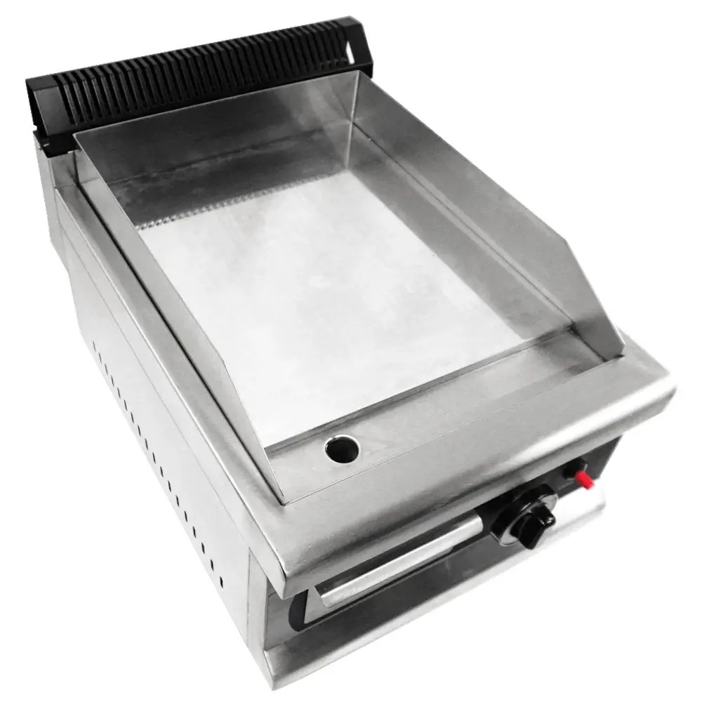 Combisteel Bak-/grillplaat | Aardgas | Glad Oppervlak 350x400 (verchroomd) | 3kw | Piëzo Ontsteking | 400x575x365(h)mm