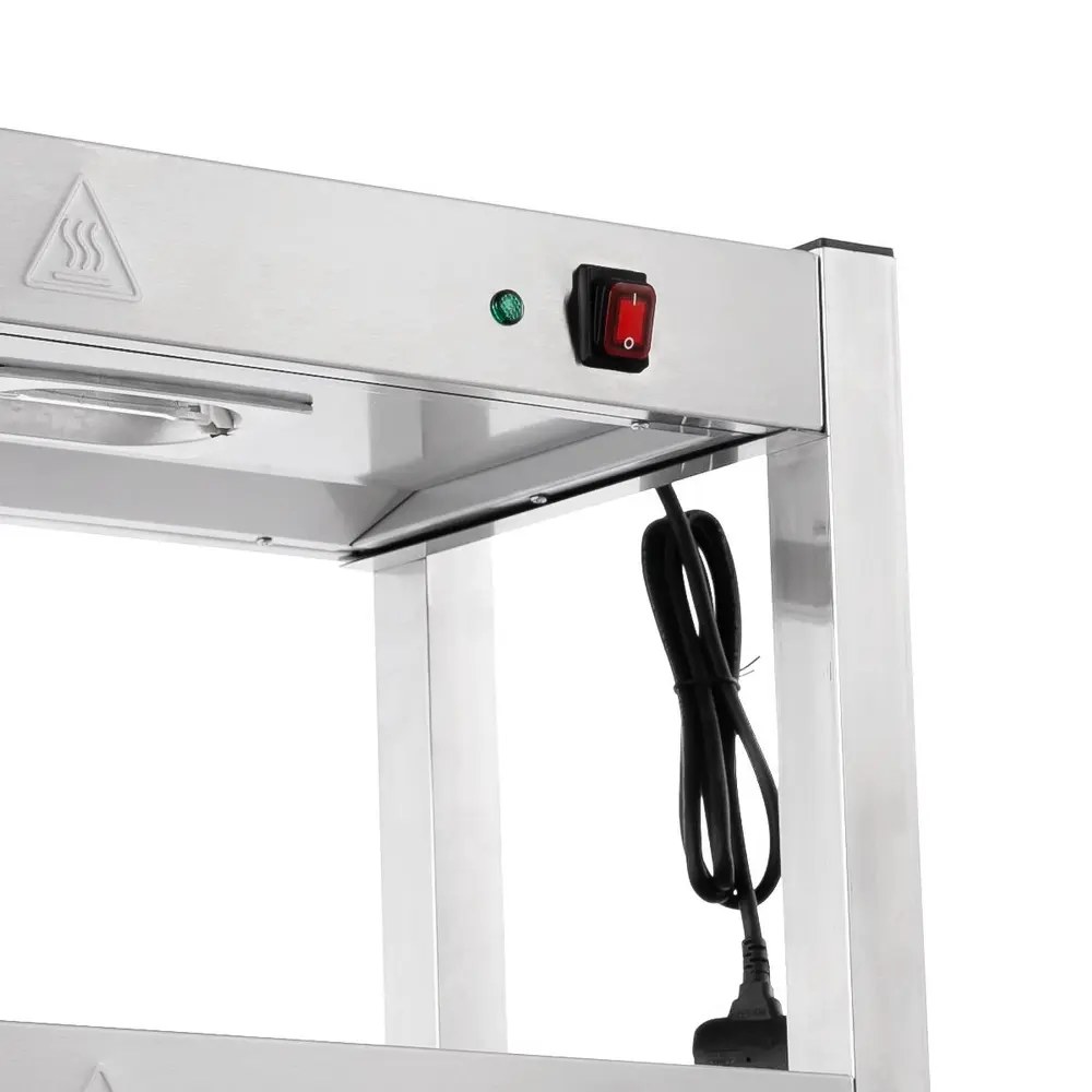 Combisteel Etagère/warmtebrug | Rvs | 2 Niveaus | Verwarmd (halogeen) | 60°c/70°c | 1.8kw (2x 230v) | 1200x300x650(h)mm