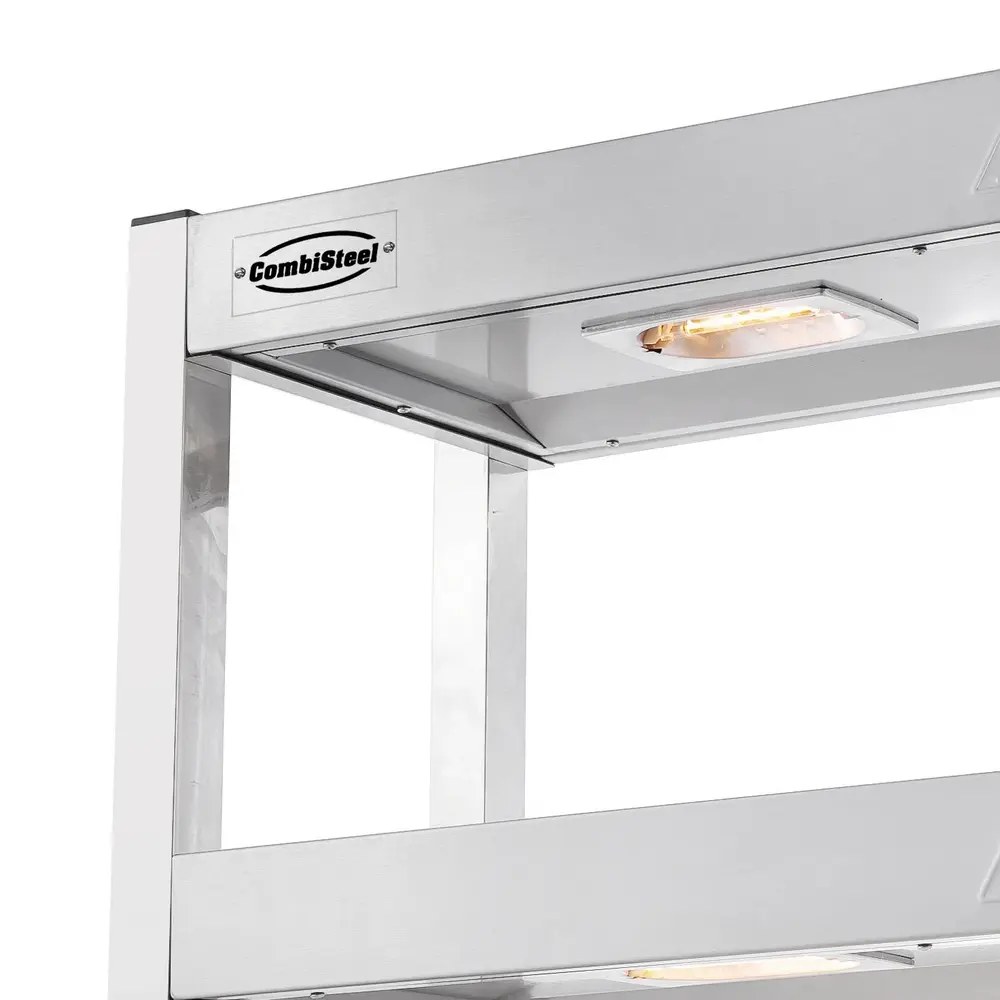 Combisteel Etagère/warmtebrug | Rvs | 2 Niveaus | Verwarmd (halogeen) | 60°c/70°c | 2.4kw (2x 230v) | 1500x300x650(h)mm