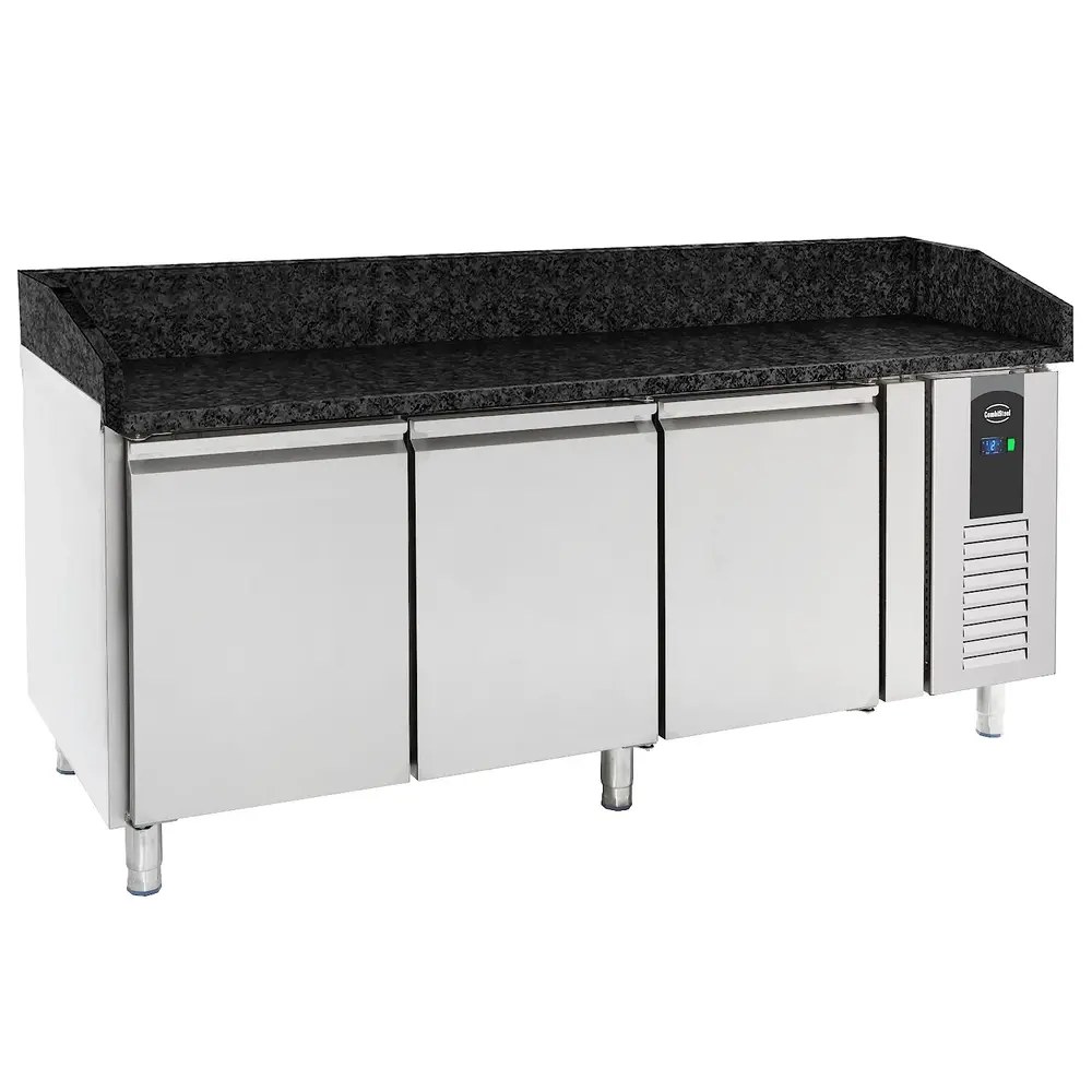 Combisteel Pizzawerkbank | 580l | 3 Deuren (en600x400) | +2°c/+8°c | Geforceerd | 2025x800x850/1000(h)mm