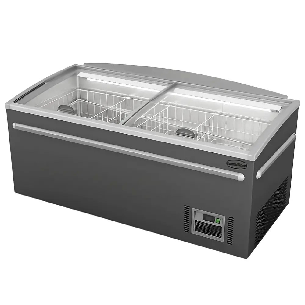 Combisteel Supermarkt Vrieskist | Kop-element | 630l | Grijs | -18°c/-22°c | Statisch | Schuifdeksels | 1850x850x795(h)mm