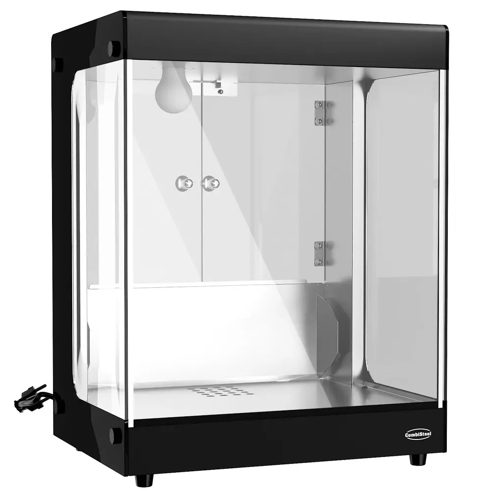 Combisteel Nacho-warmhoudvitrine | Zwart | Statisch | 0.19kw (230v) | 462x365x588(h)mm