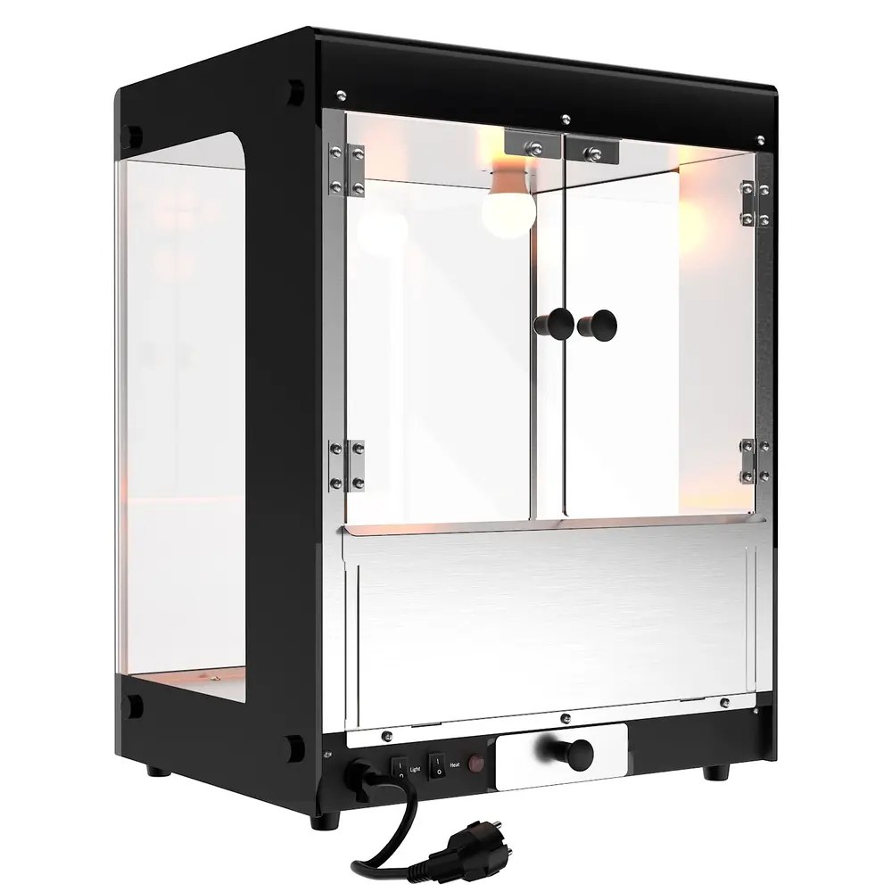Combisteel Nacho-warmhoudvitrine | Zwart | Statisch | 0.19kw (230v) | 462x365x588(h)mm