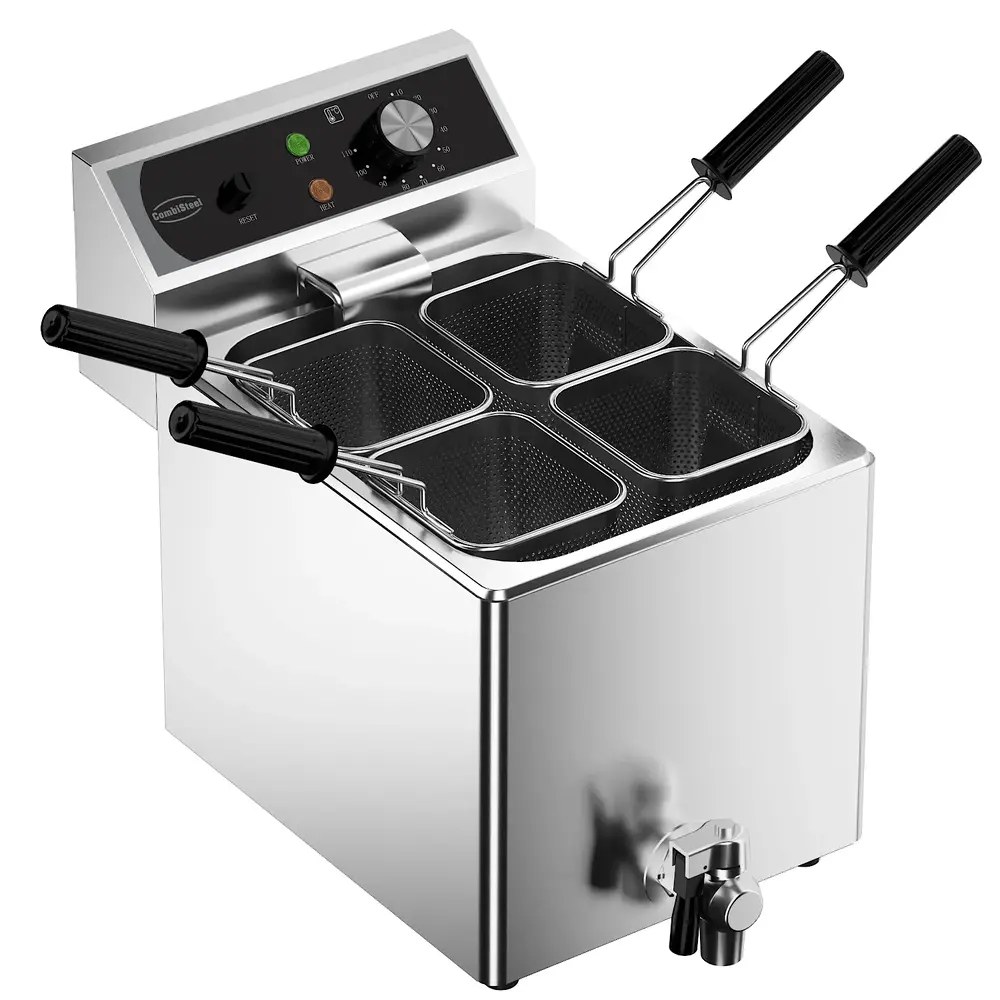 Combisteel Pastakoker | Elektrisch | 8L | 30°c/110°c | 3.15kw (230v) | Aftapkraan | 266x470x269/364(h)mm