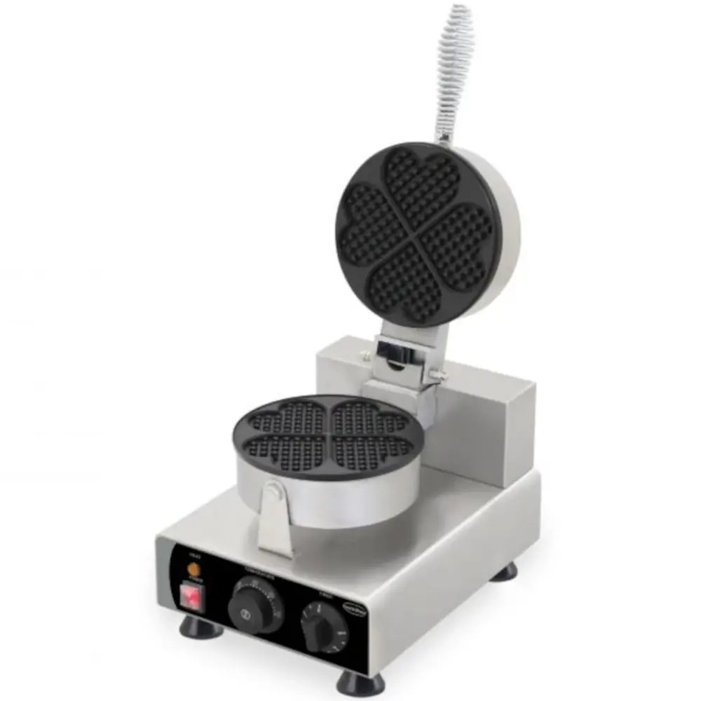 Combisteel Wafelijzer | Enkel | Hartvormige Wafels (87x80x14mm) | 1kw (230v) | Timer | 450x250x270(h)mm
