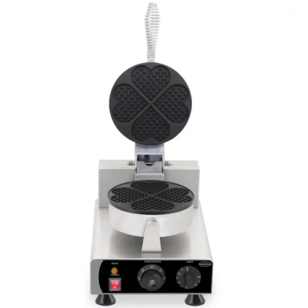Combisteel Wafelijzer | Enkel | Hartvormige Wafels (87x80x14mm) | 1kw (230v) | Timer | 450x250x270(h)mm
