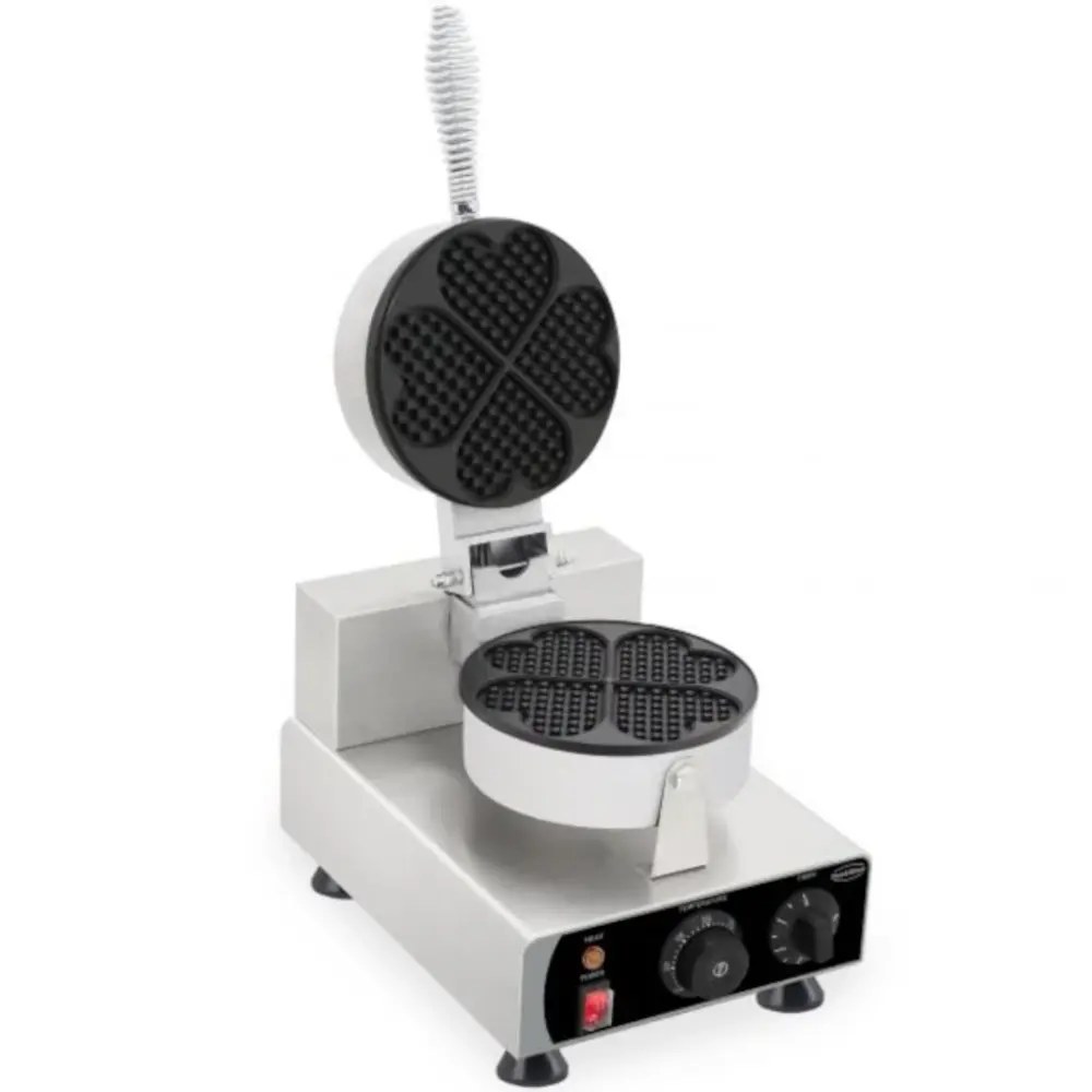 Combisteel Wafelijzer | Enkel | Hartvormige Wafels (87x80x14mm) | 1kw (230v) | Timer | 450x250x270(h)mm