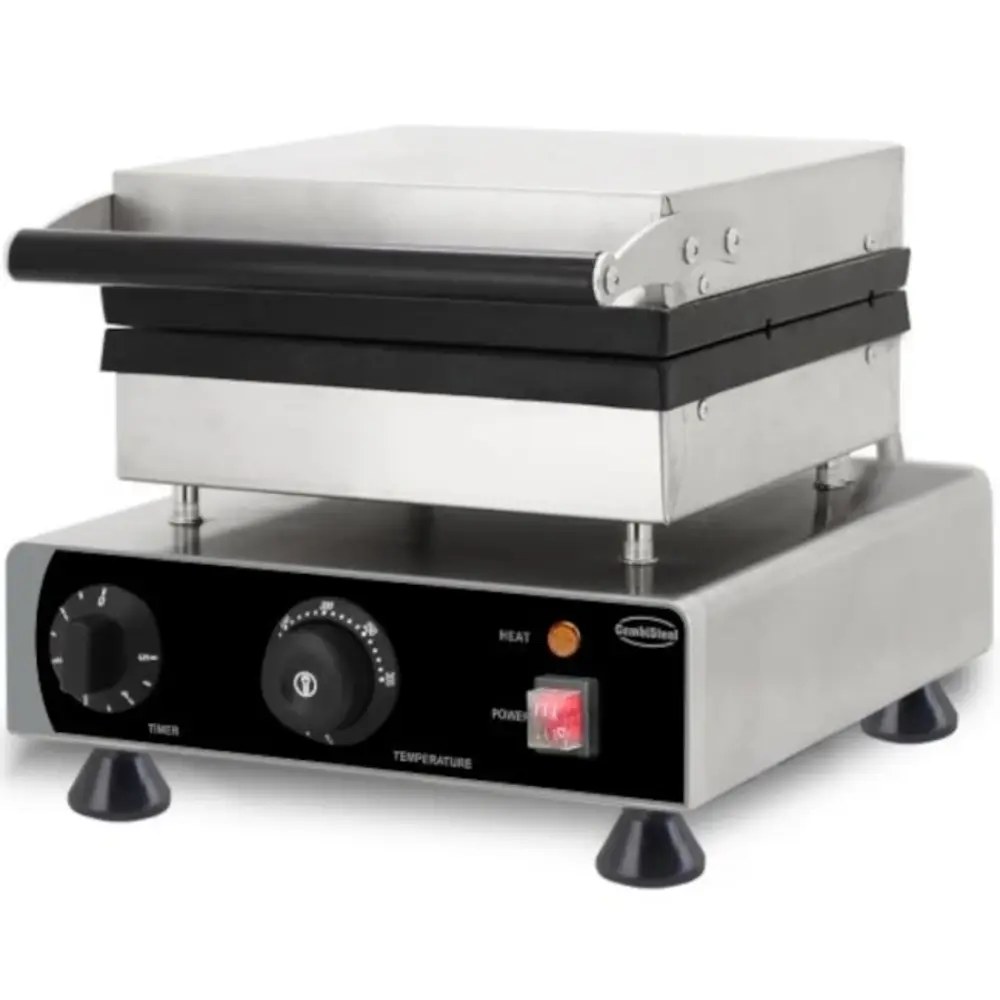 Combisteel Wafelijzer | Enkel | Brusselse Wafels (162x98x24mm) | 1.75kw (230v) | Timer | 305x430x505(h)mm