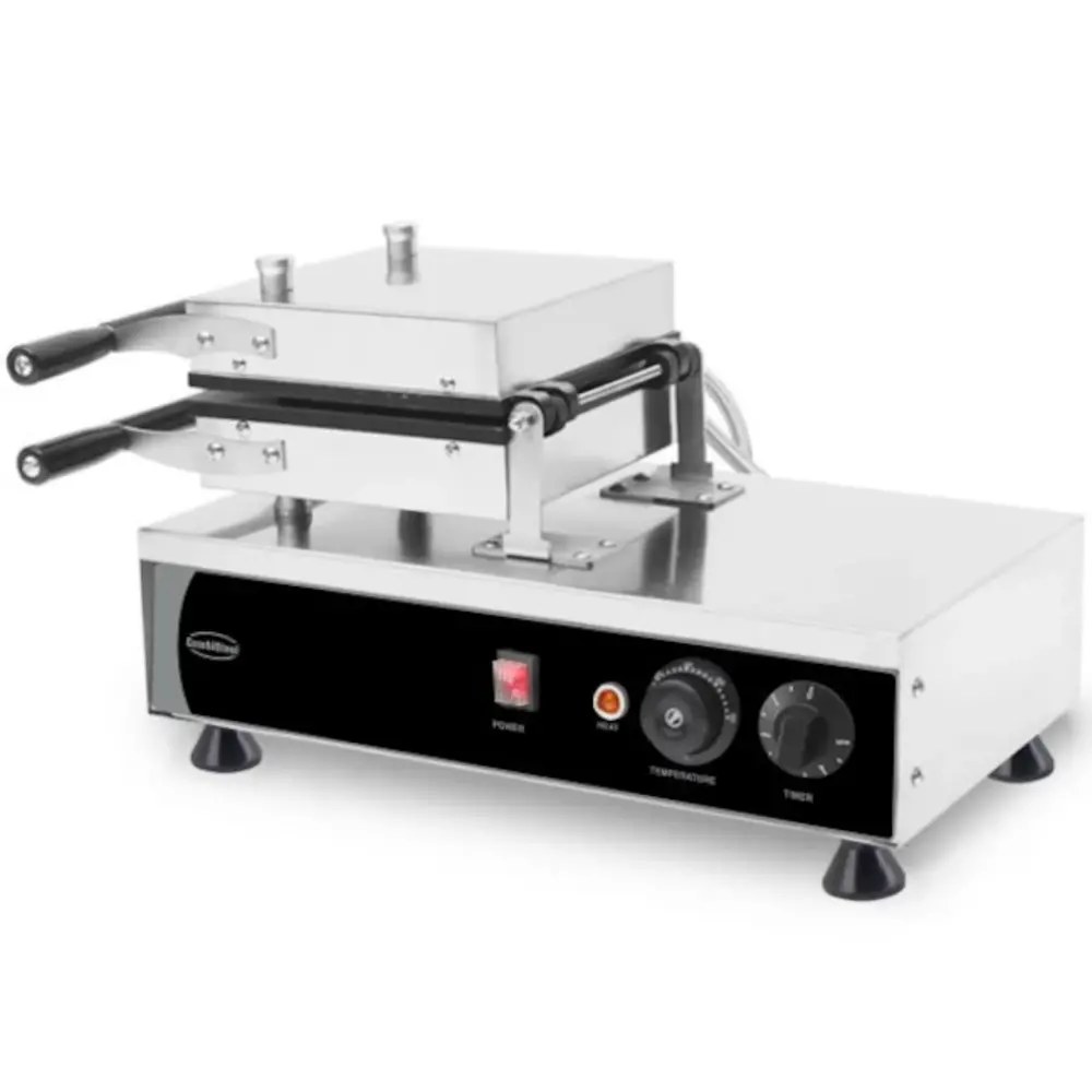 Combisteel Wafelijzer | Enkel | Brusselse Wafels (88x88x26mm) | 1.2kw (230v) | Draaibaar | Timer | 605x280x250(h)mm