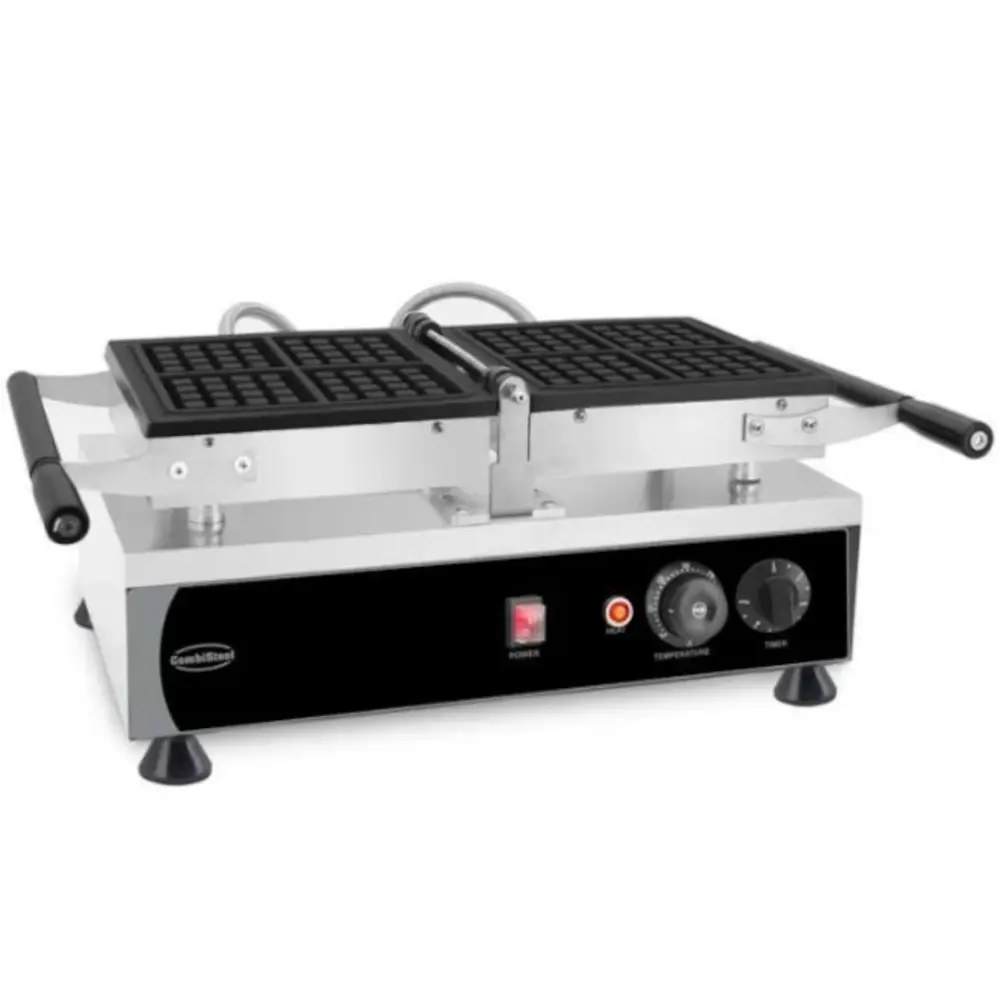 Combisteel Wafelijzer | Enkel | Brusselse Wafels (88x88x26mm) | 1.2kw (230v) | Draaibaar | Timer | 605x280x250(h)mm