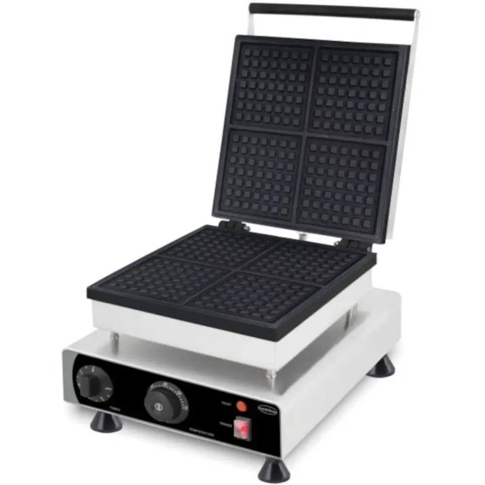 Combisteel Wafelijzer | Enkel | Brusselse Wafels (113x113x16mm) | 1.75kw (230v) | Timer | 305x430x505(h)mm