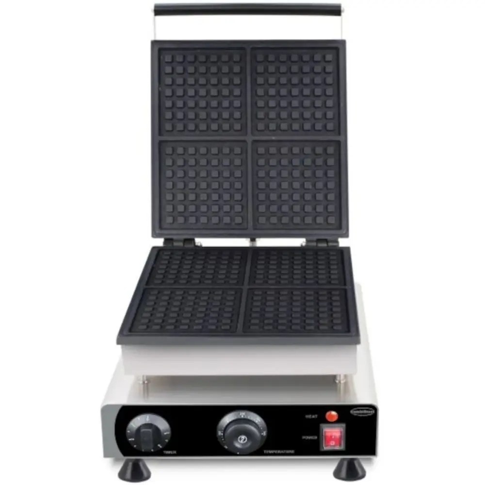 Combisteel Wafelijzer | Enkel | Brusselse Wafels (113x113x16mm) | 1.75kw (230v) | Timer | 305x430x505(h)mm