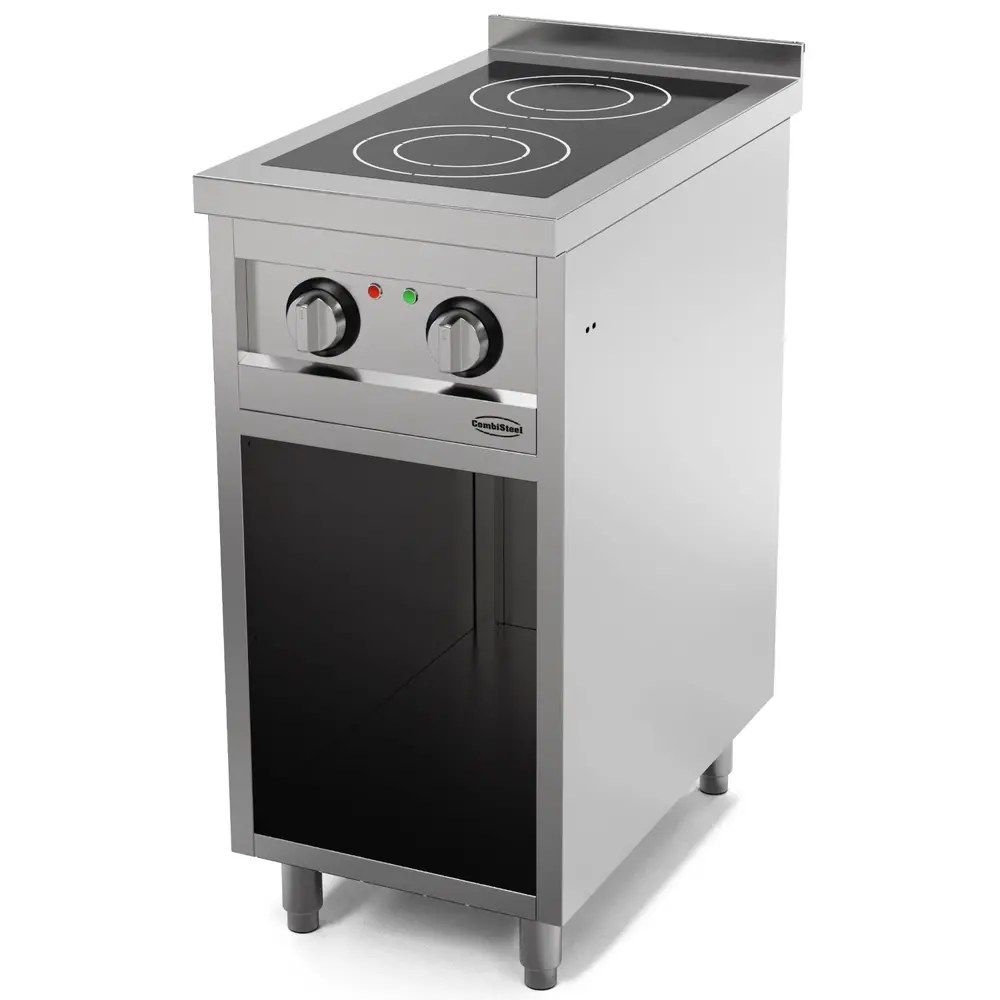 Combisteel Inductiefornuis | Entry 700 | 2 Kookpunten | 7kw (400v) | Open Onderkast | 400x700x900/940(h)mm