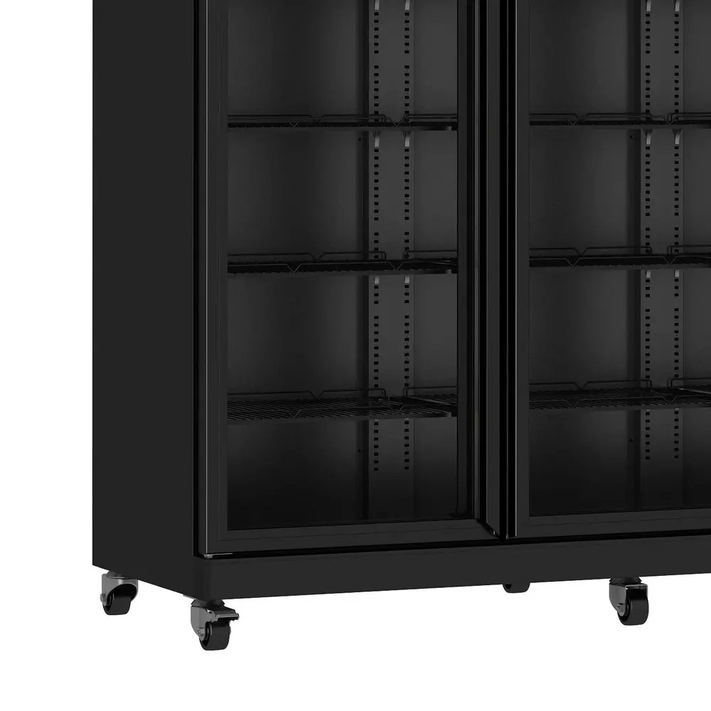 Combisteel Koelkast | Serie Irm | 1180l | Zwart | 0°c/+10°c | Geforceerd | Draaideuren | Wielen (geremd) | 1650x596x2003(h)mm
