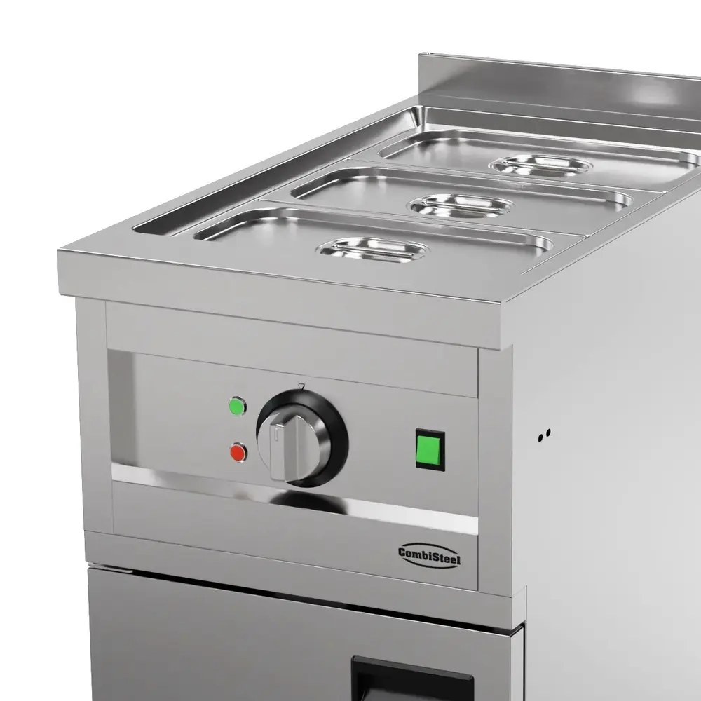 Combisteel Bain-marie | Entry 700 | Elektrisch | 1/1 GN | 0°c/85°c | 2kw (230v) | Aftapkraan | Gesloten Onderkast | 400x700x880/920(h)mm