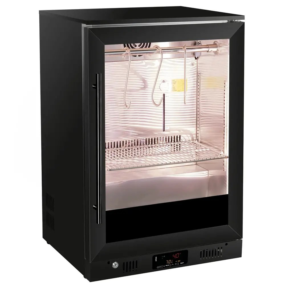 Combisteel Dry Aging Kast | 138l | Zwart | 0°c/+10°c | Geforceerd | Vochtigheid Instelbaar | Deuralarm | 600x500x900(h)mm