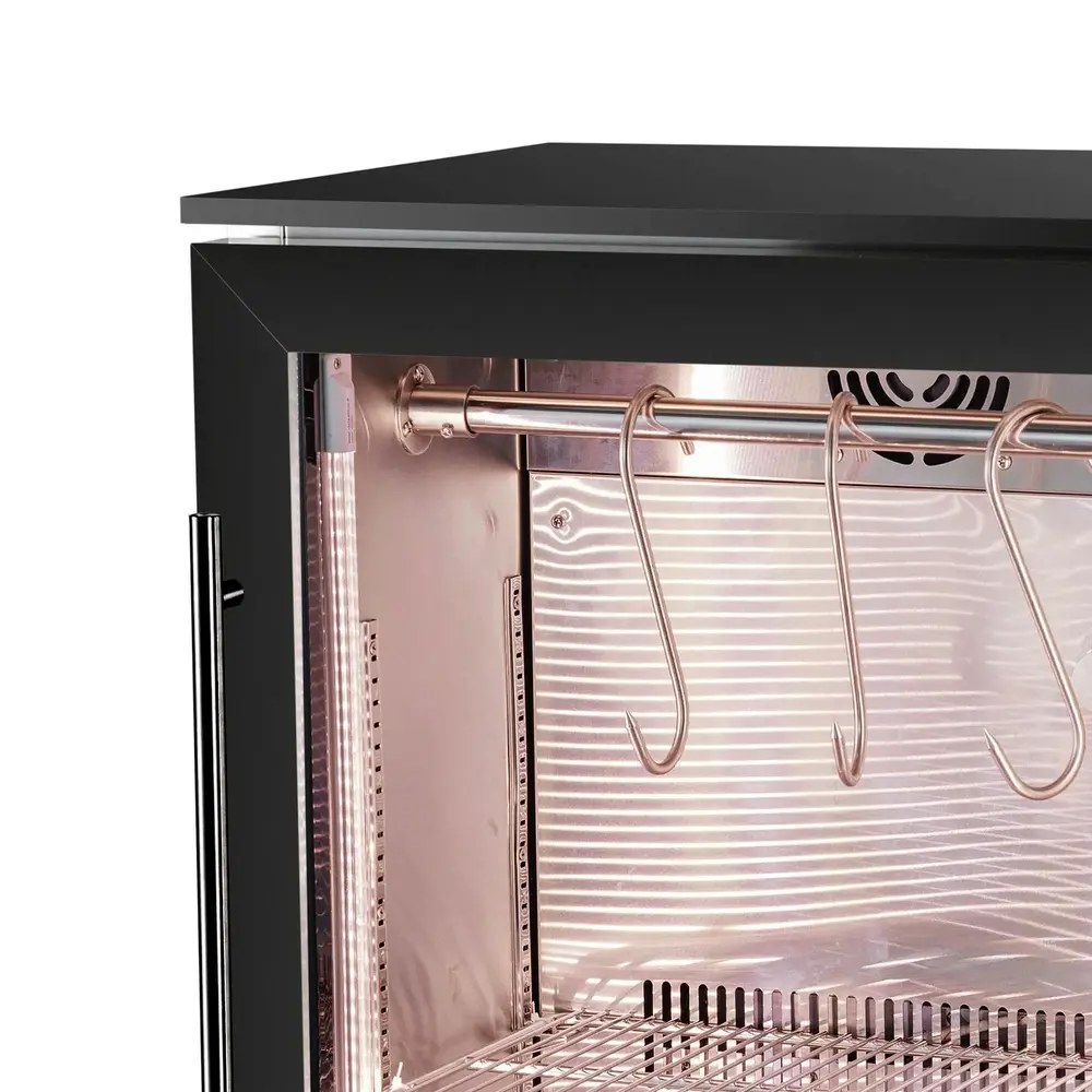 Combisteel Dry Aging Kast | 138l | Zwart | 0°c/+10°c | Geforceerd | Vochtigheid Instelbaar | Deuralarm | 600x500x900(h)mm