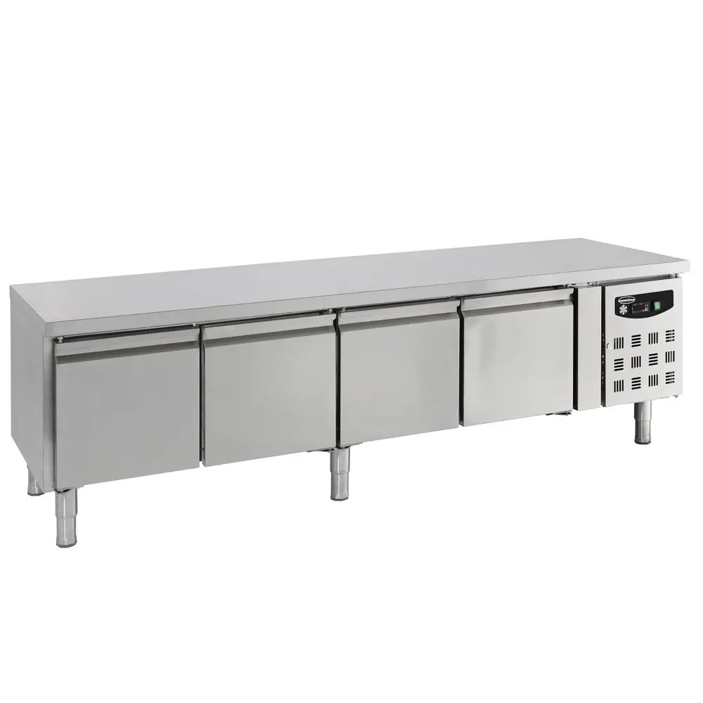 Combisteel Koelwerkbank | Laag Model | 402l | 4 Deuren (1/1 Gn) | +2°c/+8°c | Geforceerd | 2000x700x650(h)mm