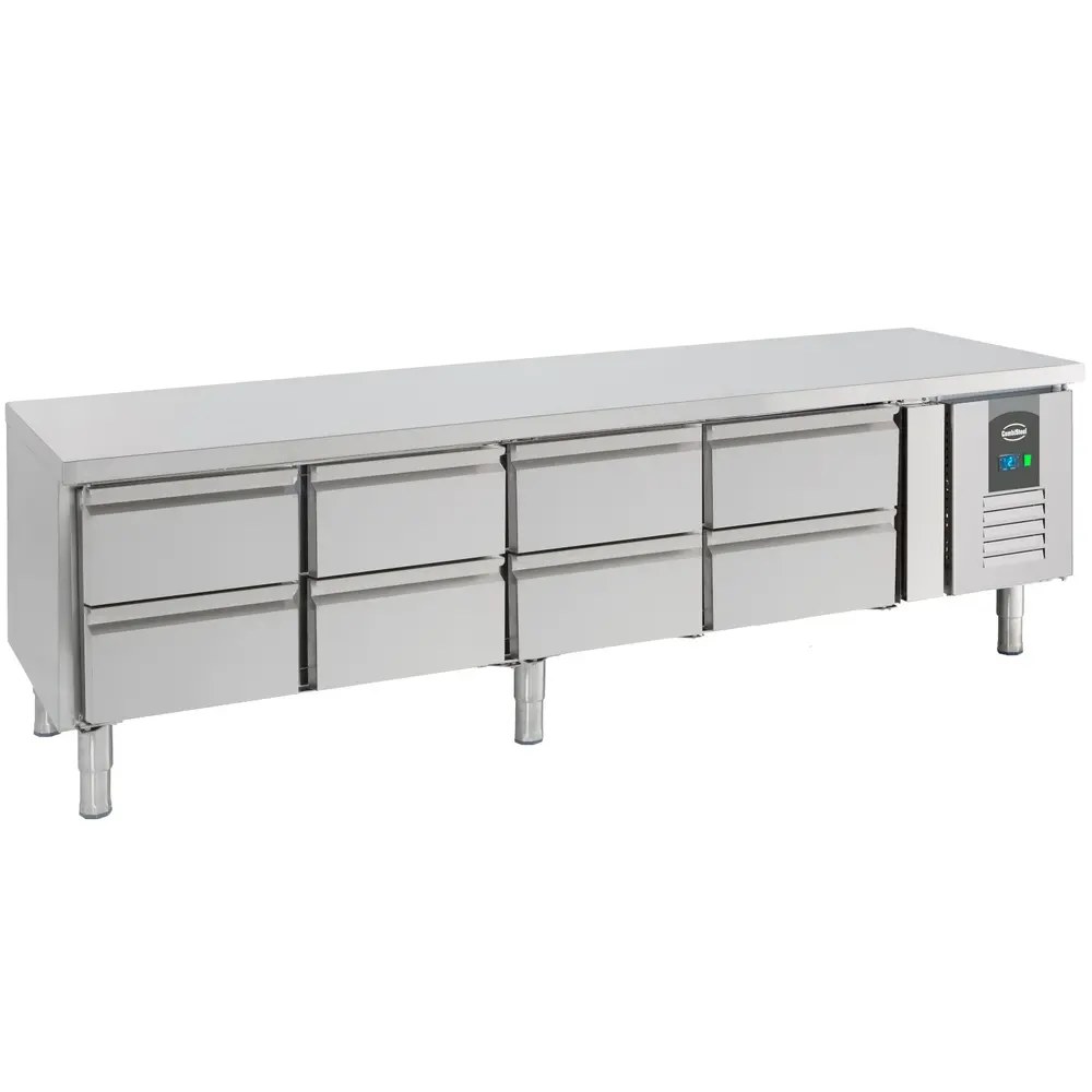 Combisteel Koelwerkbank | Laag Model | 402l | 8 Laden | +2°c/+8°c | Geforceerd | 2000x700x650(h)mm
