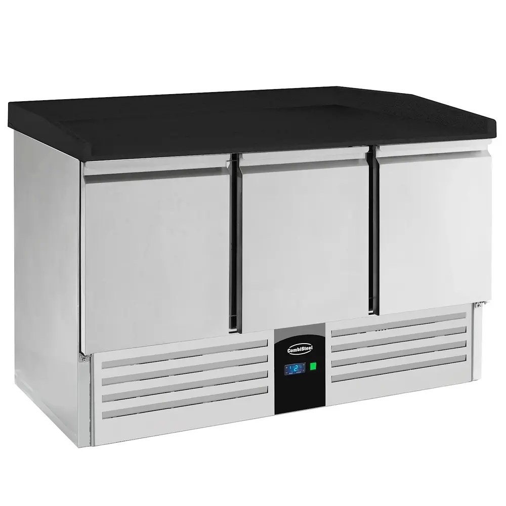 Combisteel Pizzawerkbank | Compact Line | 350l | 3 Deuren (1/1 Gn) | +2°c/+8°c | Statisch + Ventilator | 1400x700x1020(h)mm