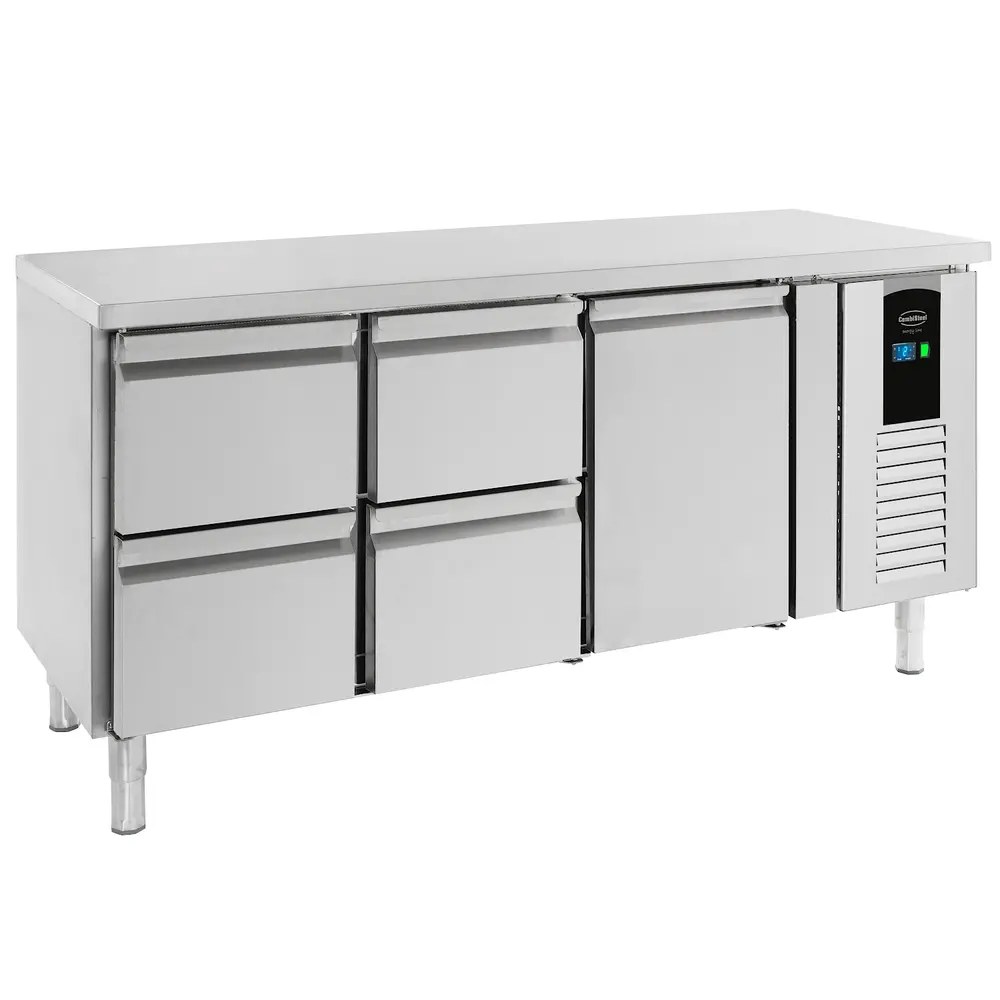 Combisteel Koelwerkbank | Energy Line | 291l | 1 Deur + 4 Laden (1/1 Gn) | +2°c/+8°c | Geforceerd | 1795x700x860(h)mm
