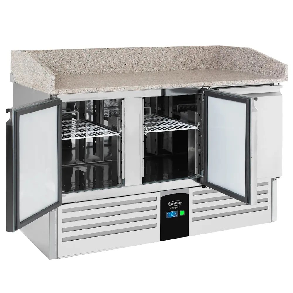 Combisteel Pizzawerkbank | Energy Line | Energiezuinig | 400l | 3 Deuren (1/1 Gn) | +2°c/+8°c | Geforceerd | 1400x700x860/1015(h)mm