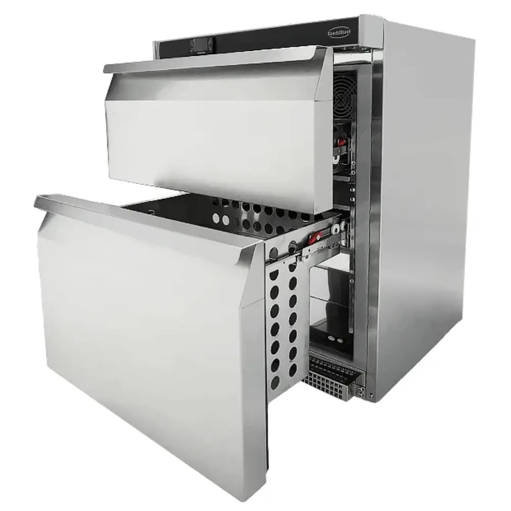 Combisteel Koelkast | Energiezuinig | 101l | Rvs | +2°c/+8°c | Geforceerd | 2 Laden | Wielen | 600x605x810(h)mm