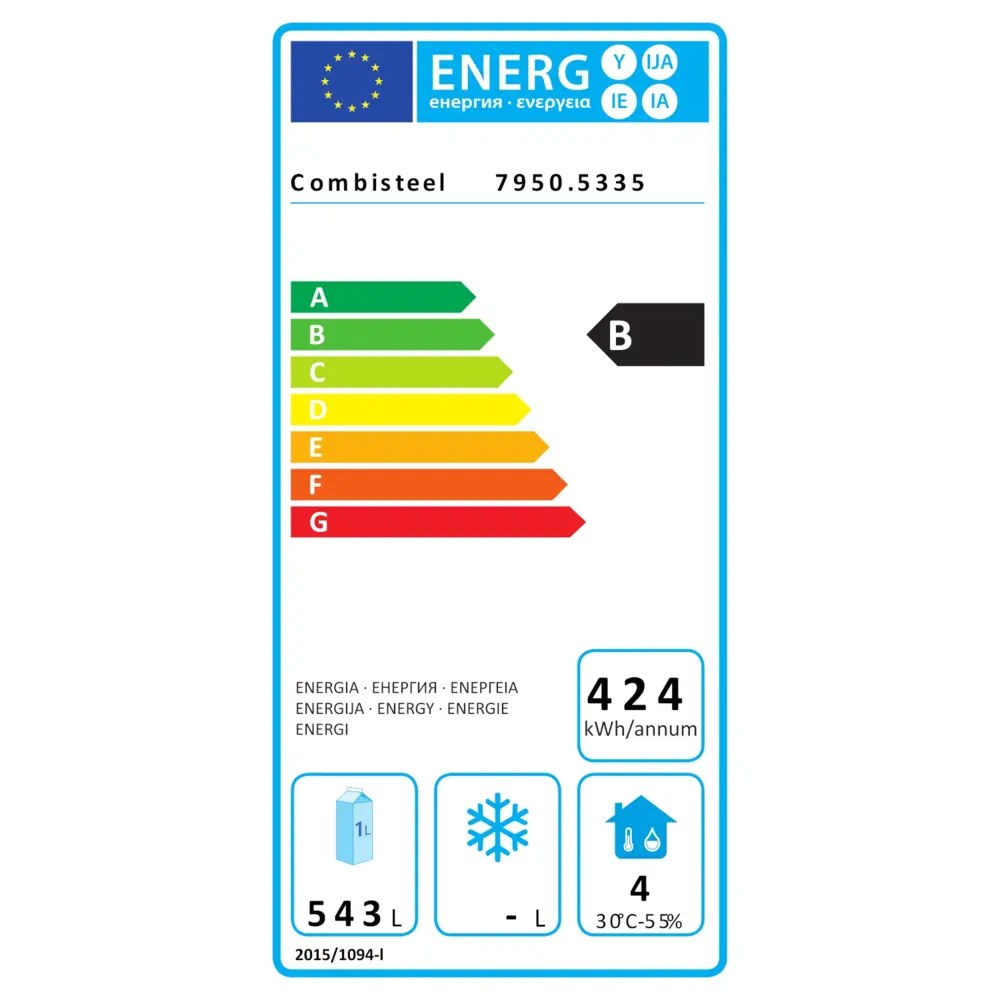 Combisteel Koelkast | 543l | Rvs | +2°c/+8°c | Statisch + Ventilator | 777x695x1890(h)mm