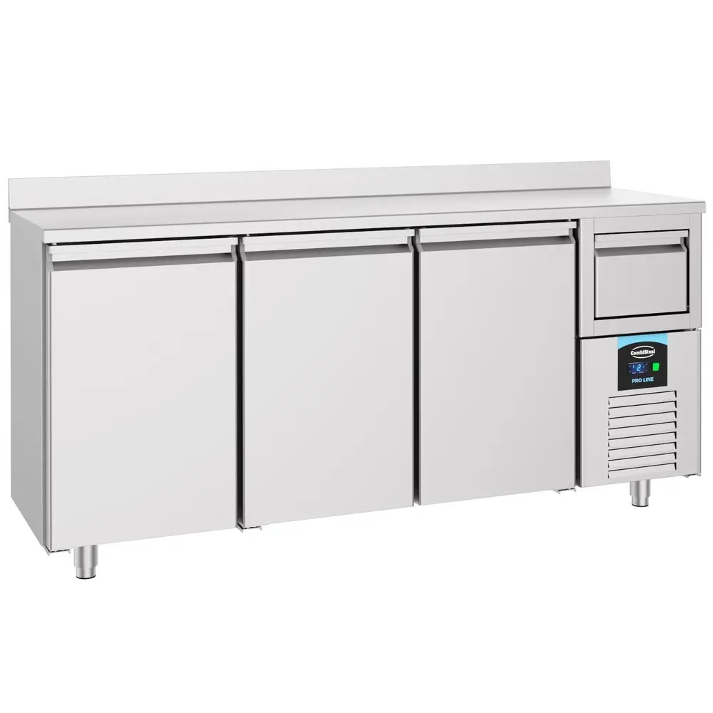 Combisteel Koffiewerkbank | Rvs | Draaideuren + Afkloplade + 2 Laden | Achteropstand | 1250x600x1050/1150(h)mm