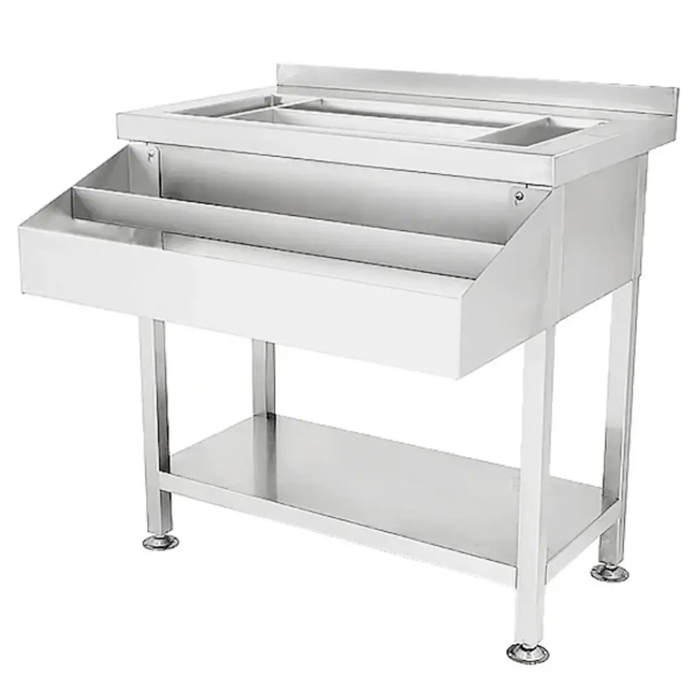 Combisteel Bar-/cocktailstation | Rvs | Ijs-/ingrediëntenbak + Flessenrek | Bodemschap | Achteropstand | 900x820x900/950(h)mm
