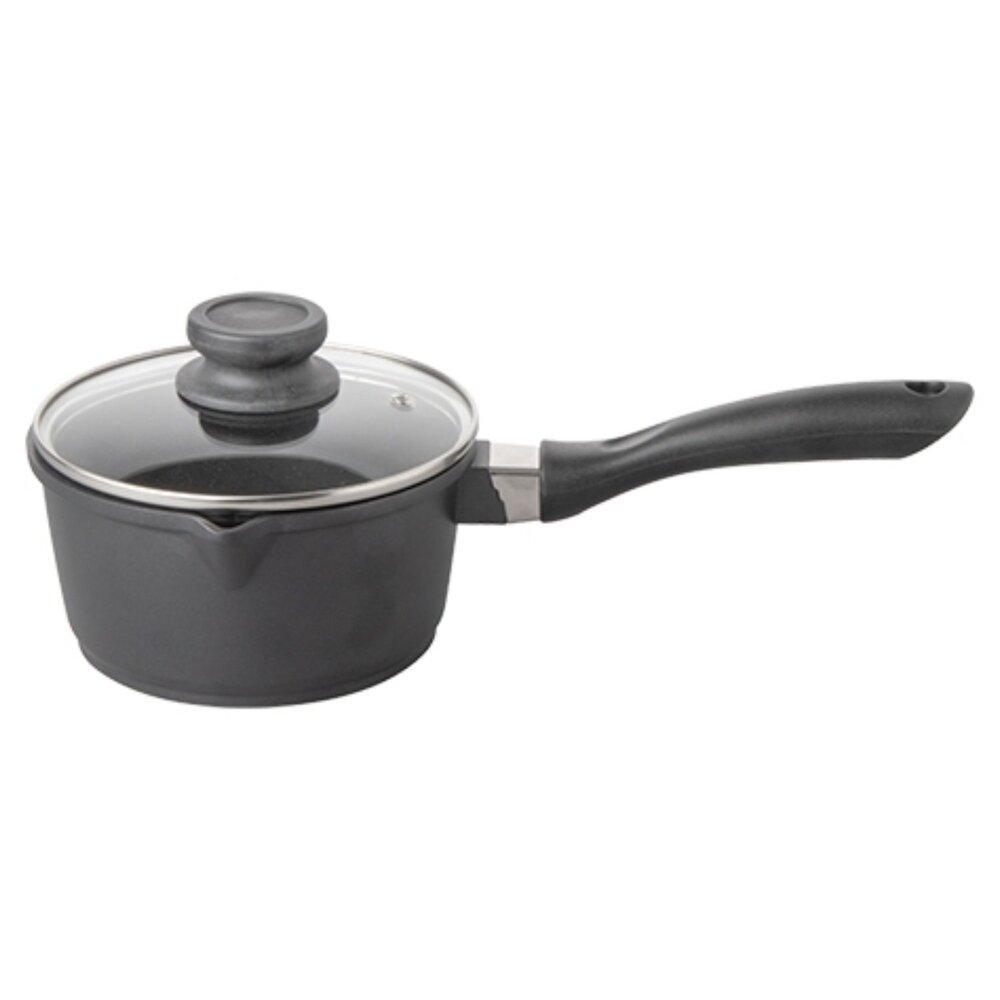 Emga Steelpan | Aluminium (antiaanbaklaag) | 1.3l | Div. Warmtebronnen | Incl. Deksel | ø160x85(h)mm