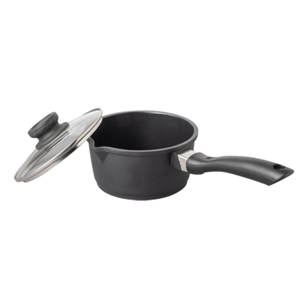 Emga Steelpan | Aluminium (antiaanbaklaag) | 1.3l | Div. Warmtebronnen | Incl. Deksel | ø160x85(h)mm