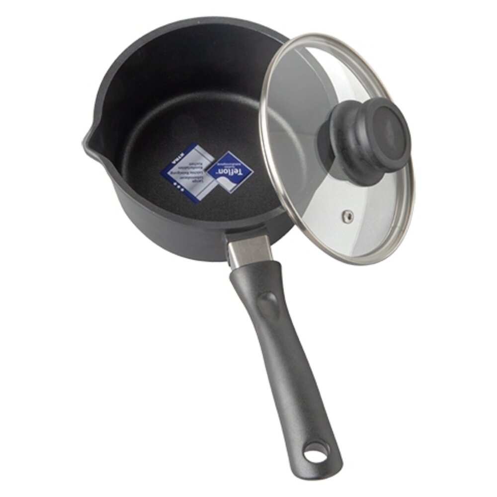 Emga Steelpan | Aluminium (antiaanbaklaag) | 1.3l | Div. Warmtebronnen | Incl. Deksel | ø160x85(h)mm